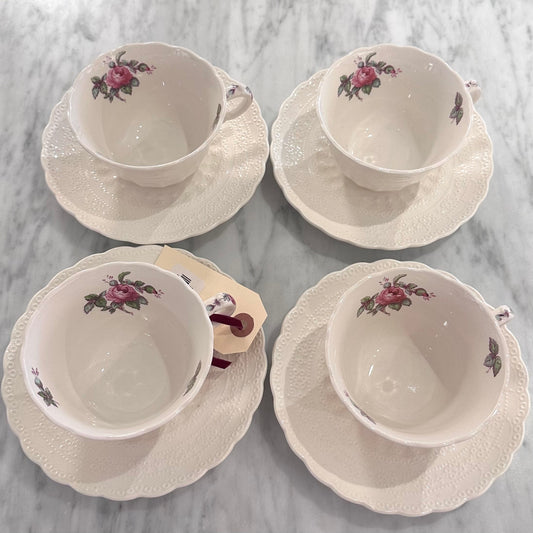 Copeland Heath & Rose - Set of 4 teacups and saucers (Vintage)